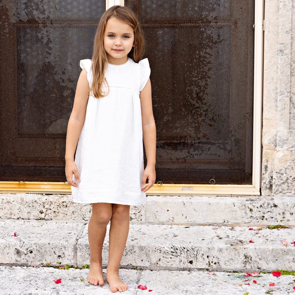 Ivory Sleeveless Dress With Lace Details