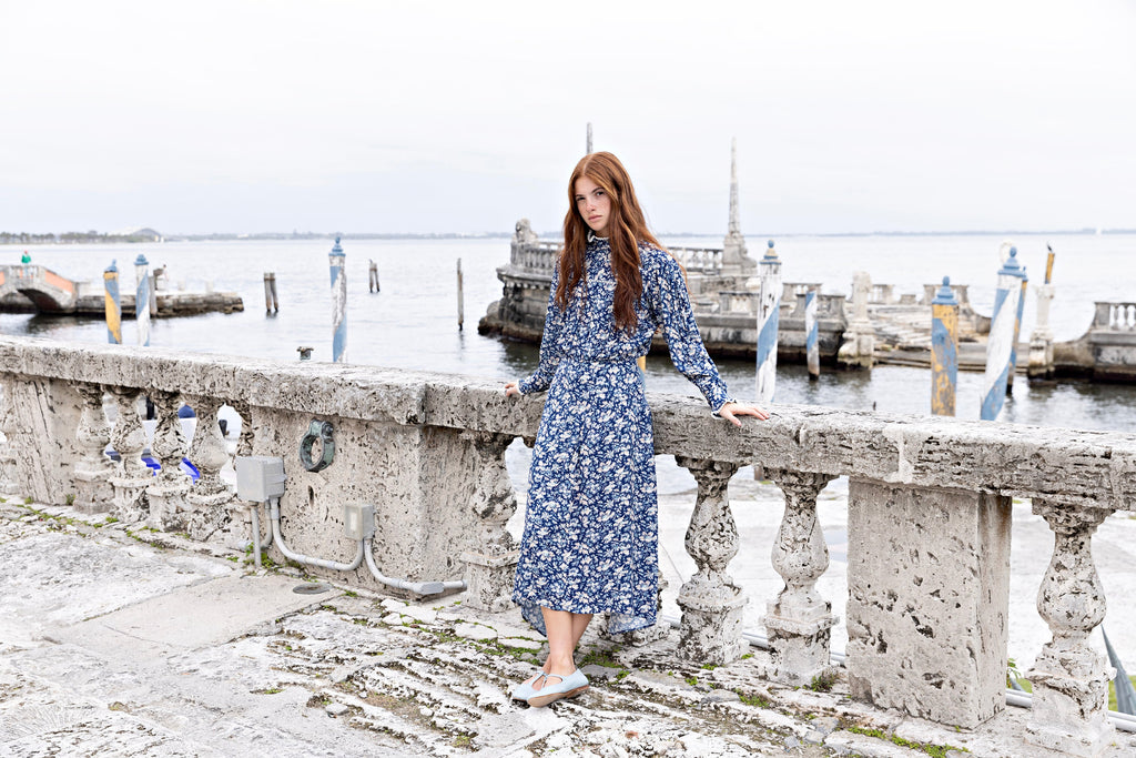 Blue Floral Maxi Dress