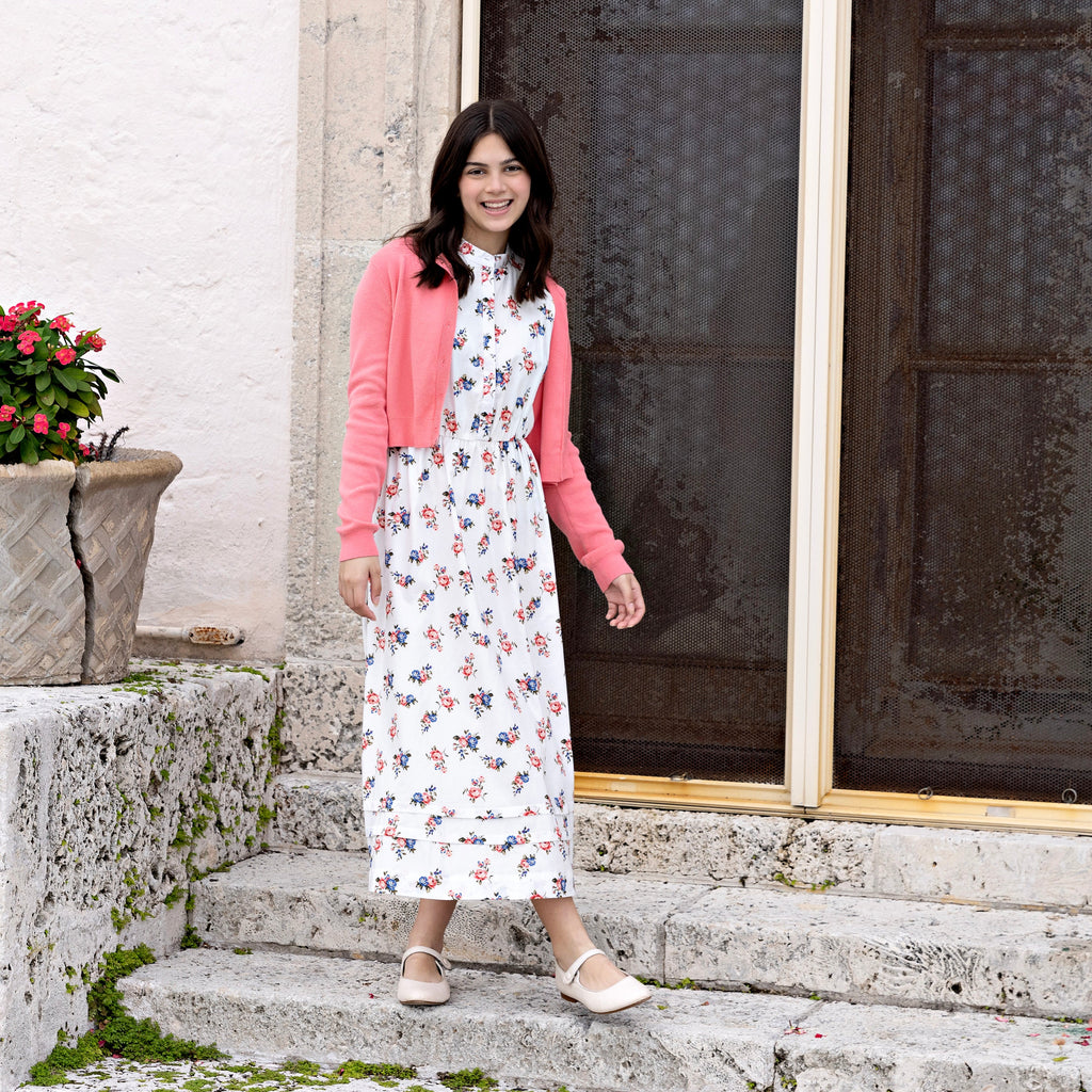 Pink Cropped Cardigan