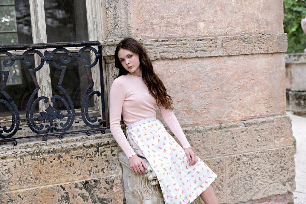 Light Pink Scalloped Edge Sweater