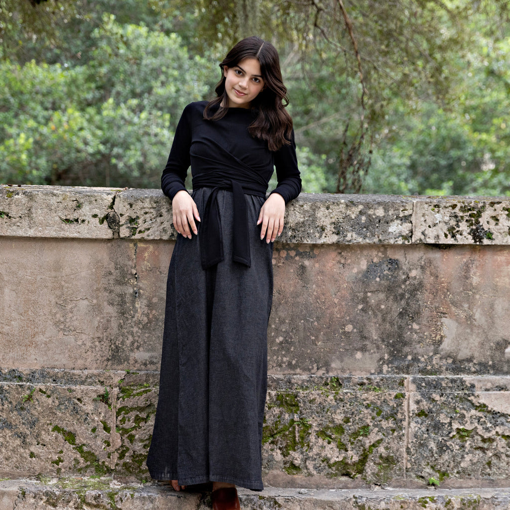 Black Denim Maxi Jumper