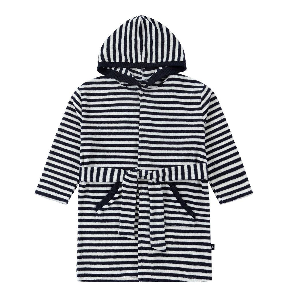 Navy Striped Terry Robe