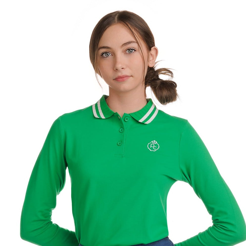 Bright Green Wide Rib Collared Polo