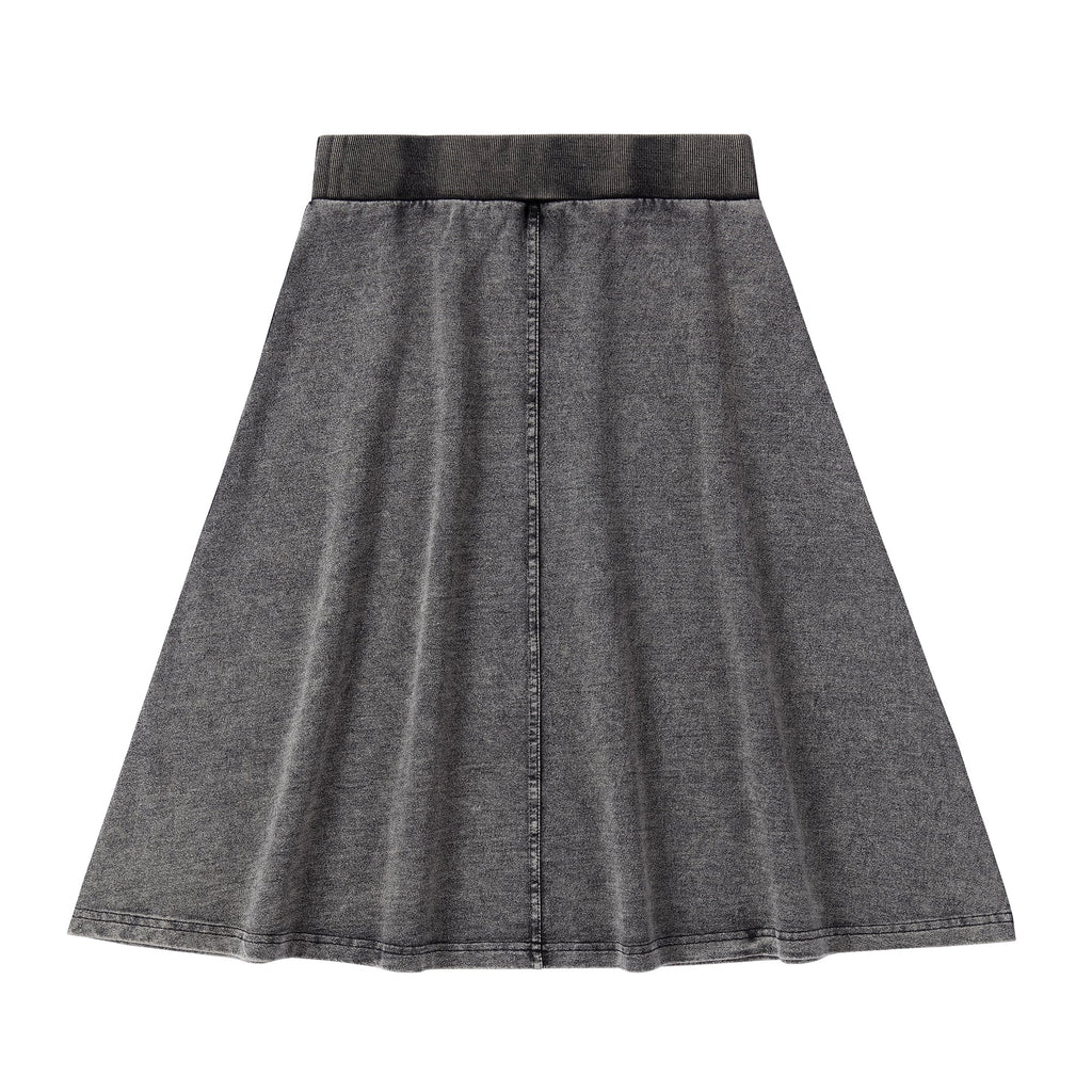 Teens Black Denim Wash Skirt