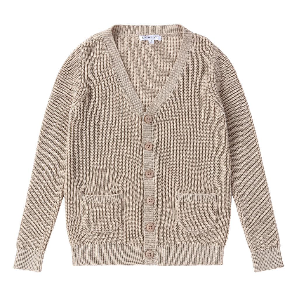 Tan Chunky Ribbed Cardigan