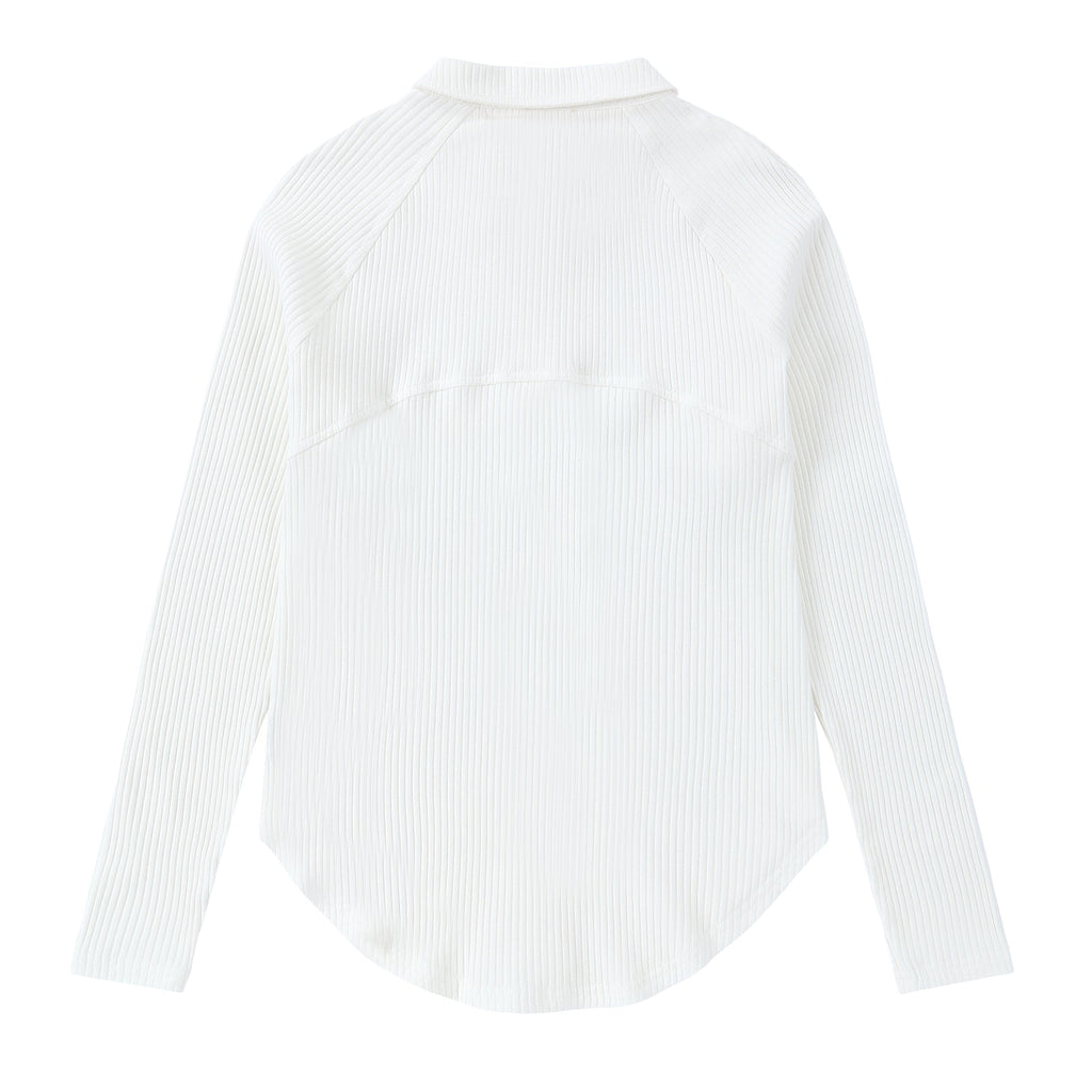 Ivory Button Down Ribbed Top