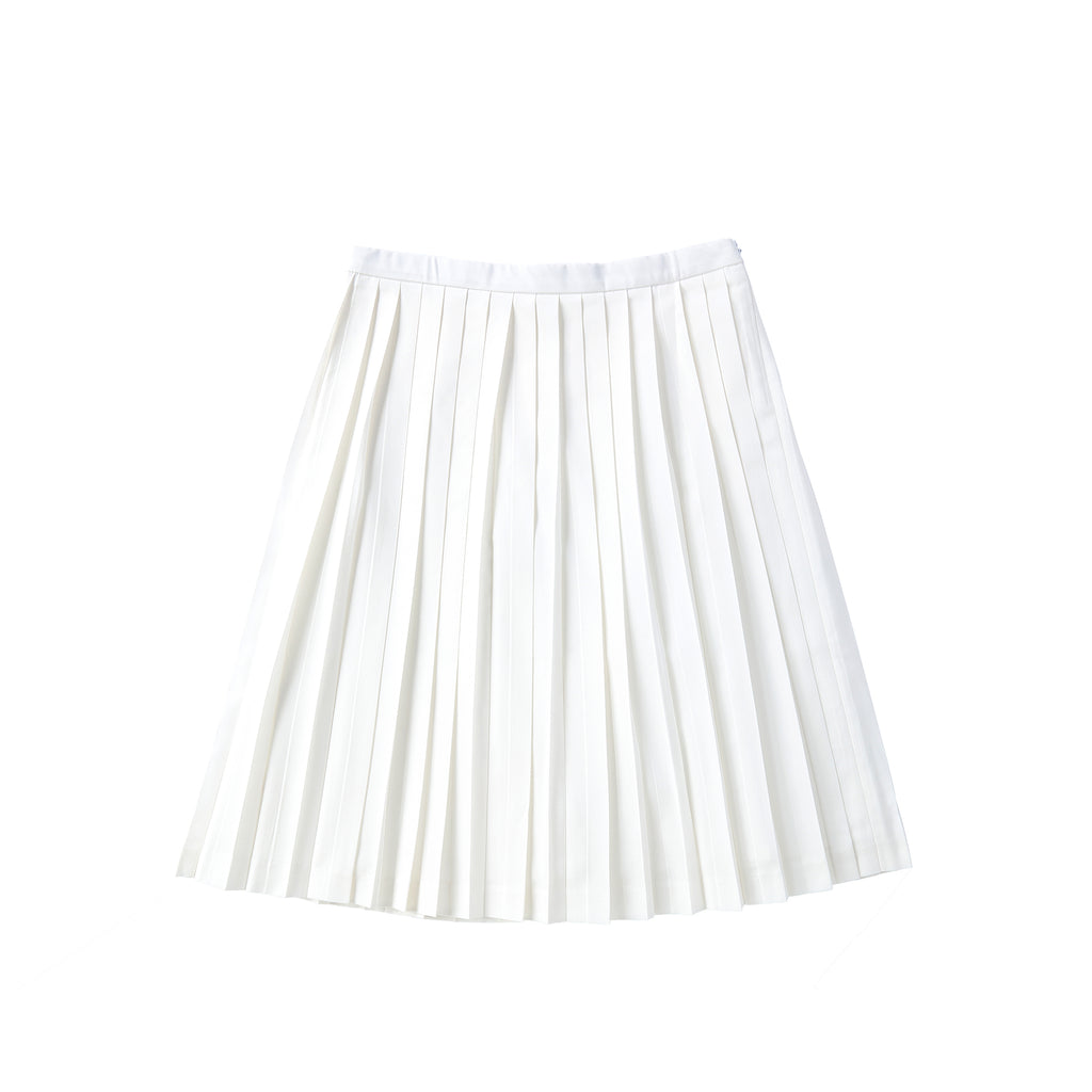 Signature White Pleated Skirt