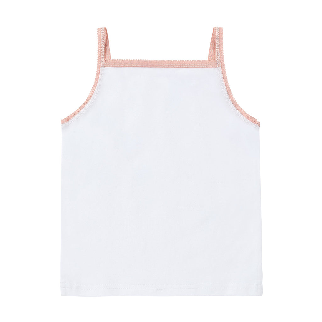 Girl 3pc Undershirt - White/ Colored Trim