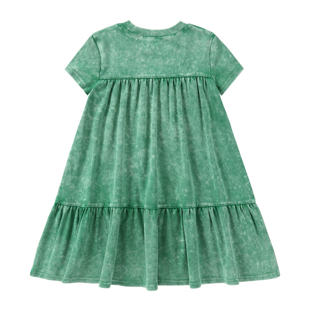 Green Wash Tiered Dress