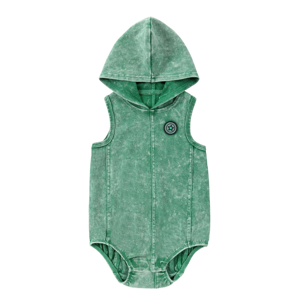 Green Wash Hooded Romper