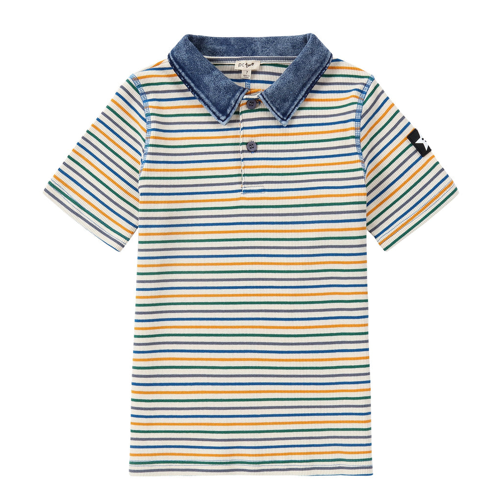 Colorful Stripe Short Sleeve Polo