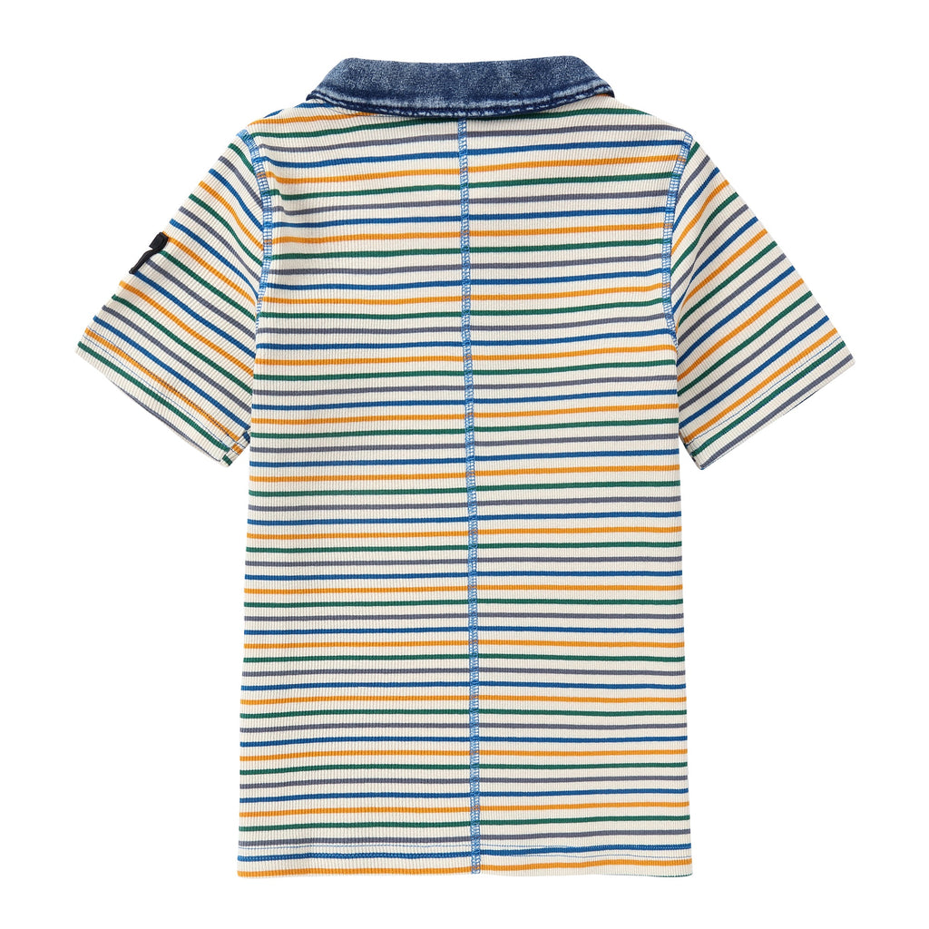 Colorful Stripe Short Sleeve Polo