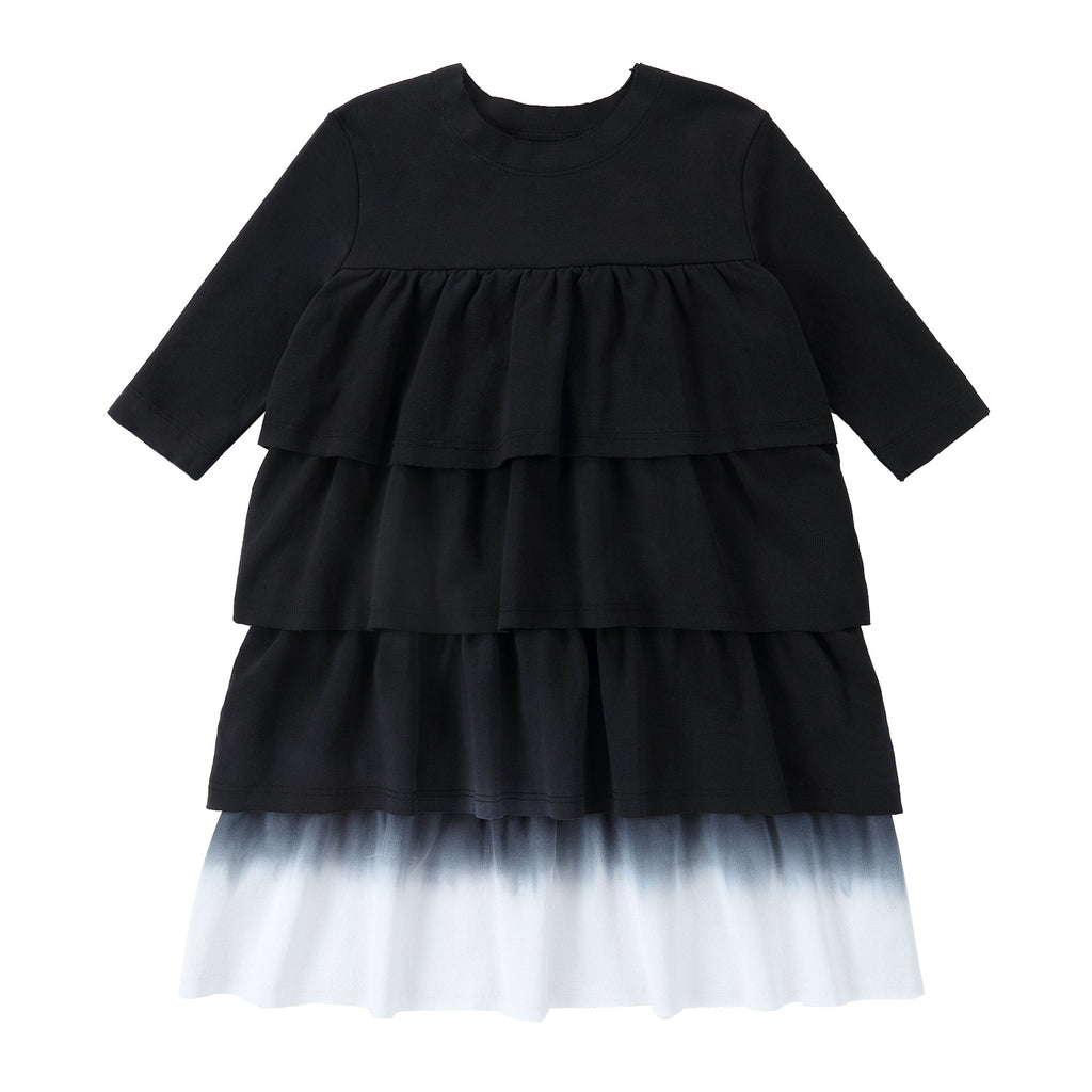 Black Dip Dye Tiered Dress