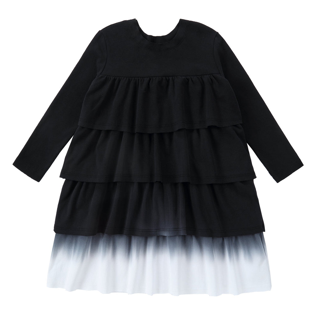 Black Dip Dye Tiered Dress