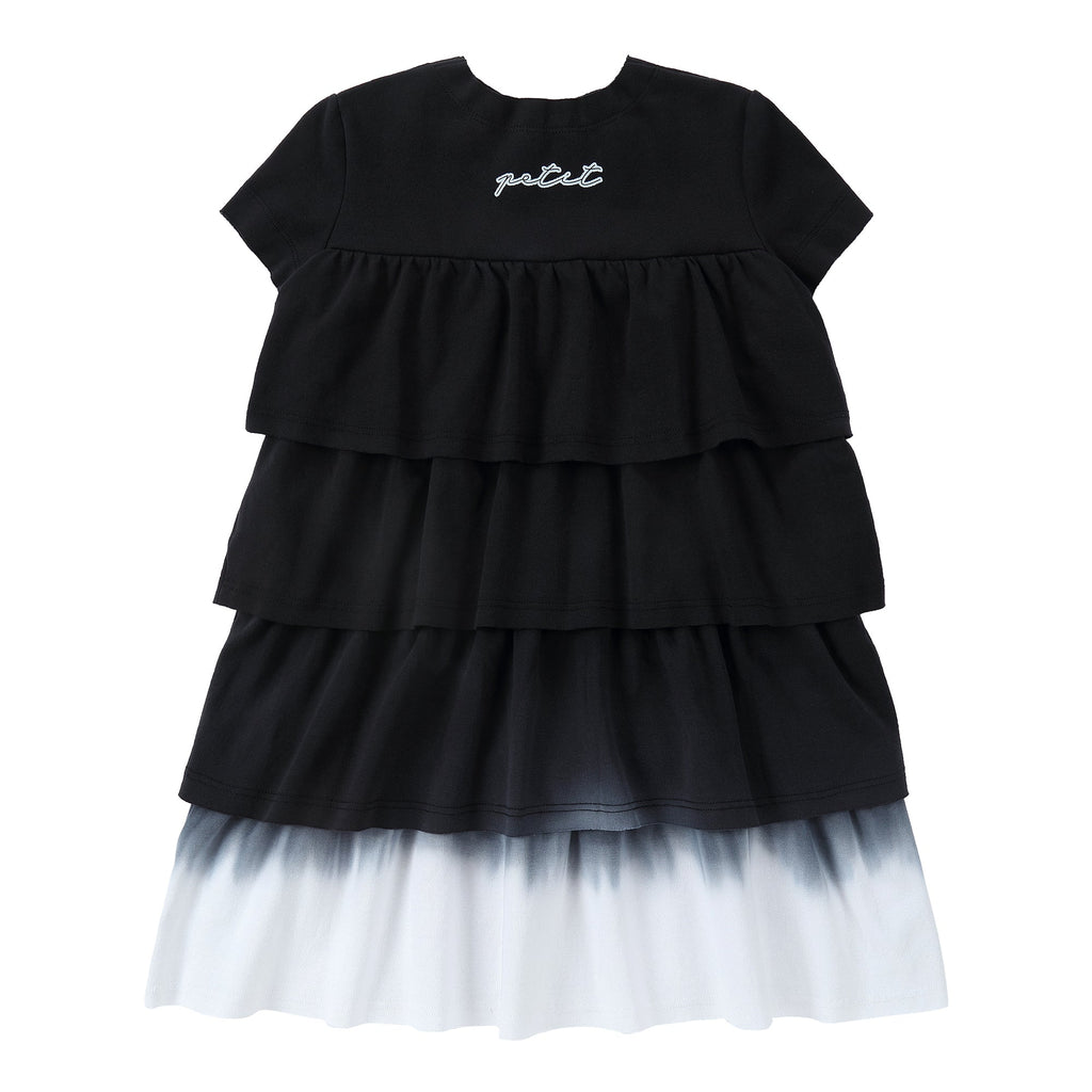 Black Dip Dye Tiered Dress