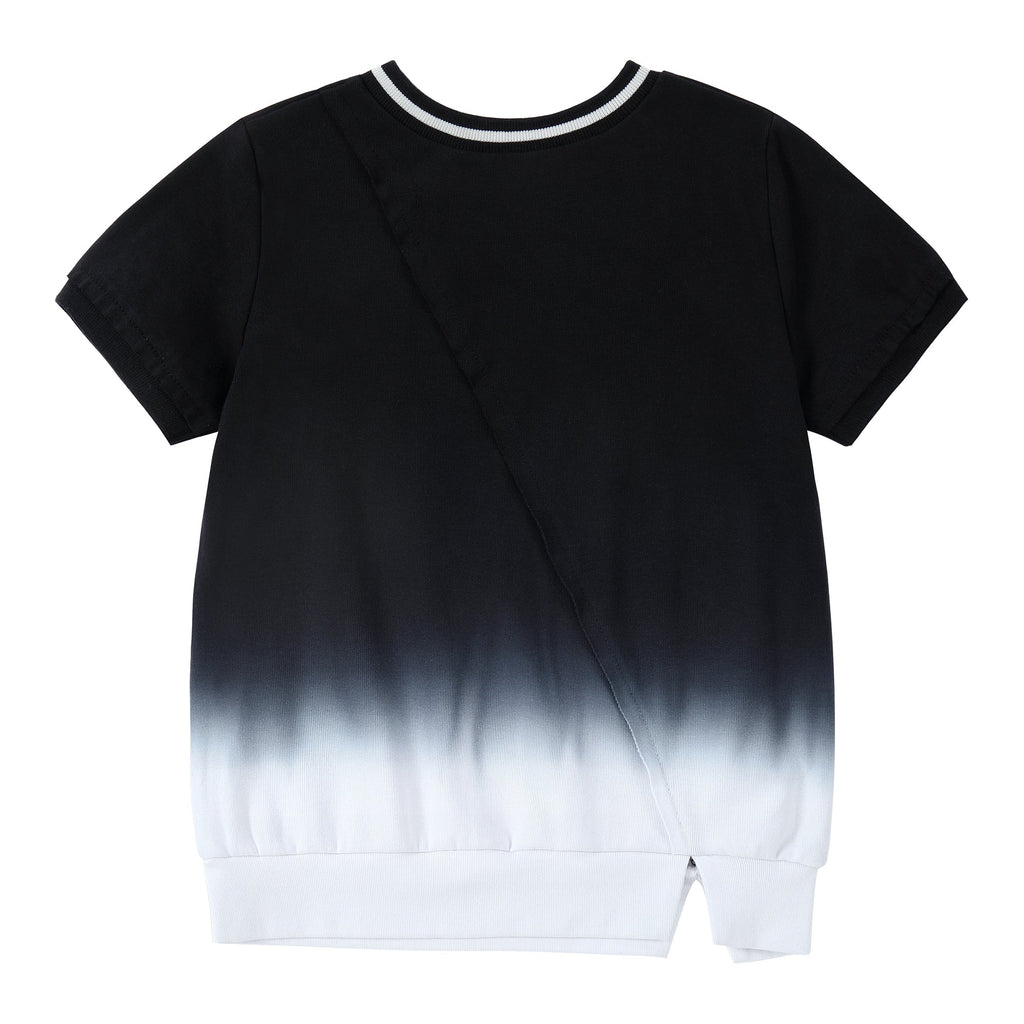 Black Dip Dye V-Neck T-Shirt