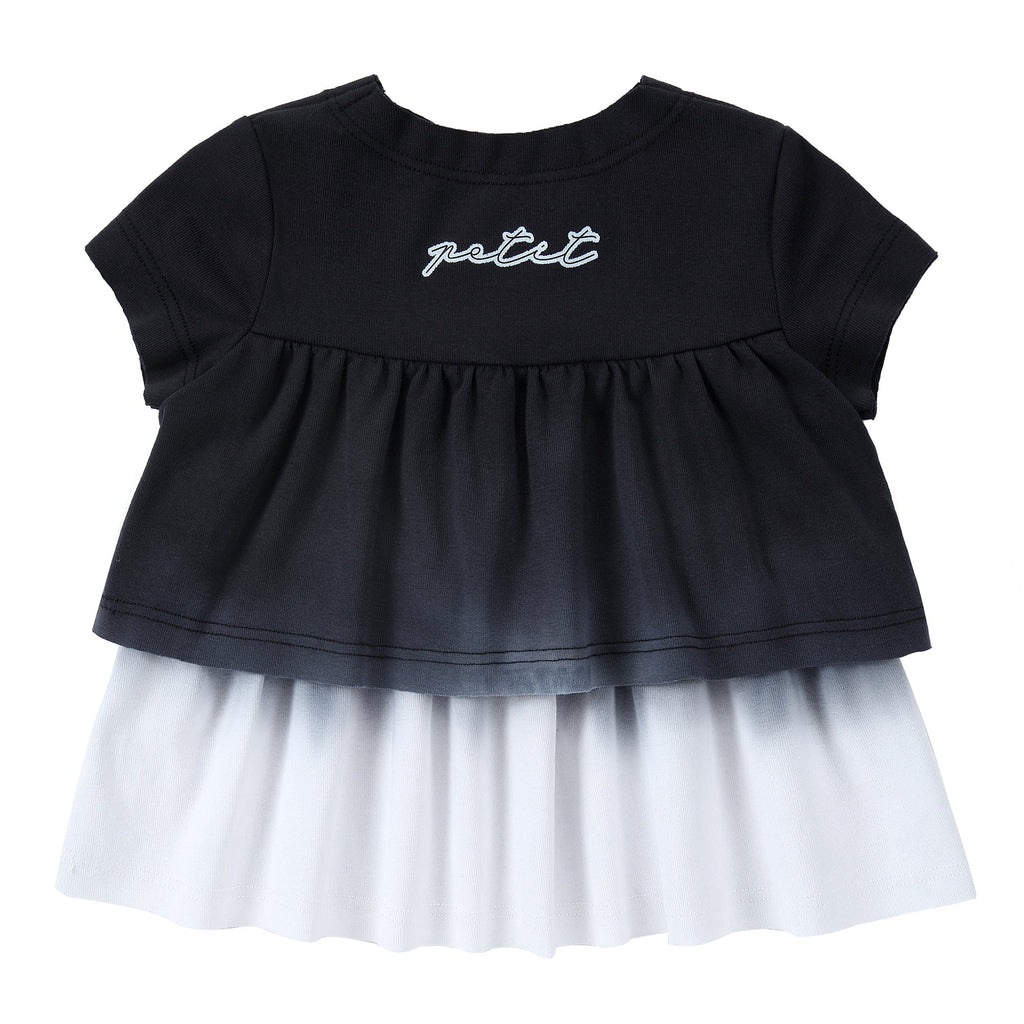 Black Dip Dye Tiered T-Shirt