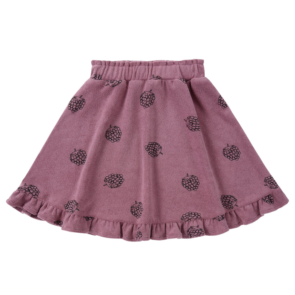 Raspberry Print Terry Skirt