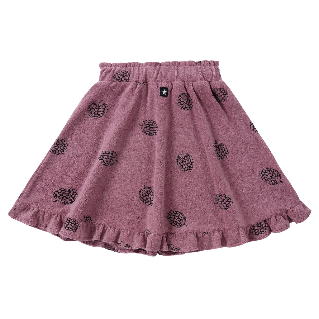 Raspberry Print Terry Skirt