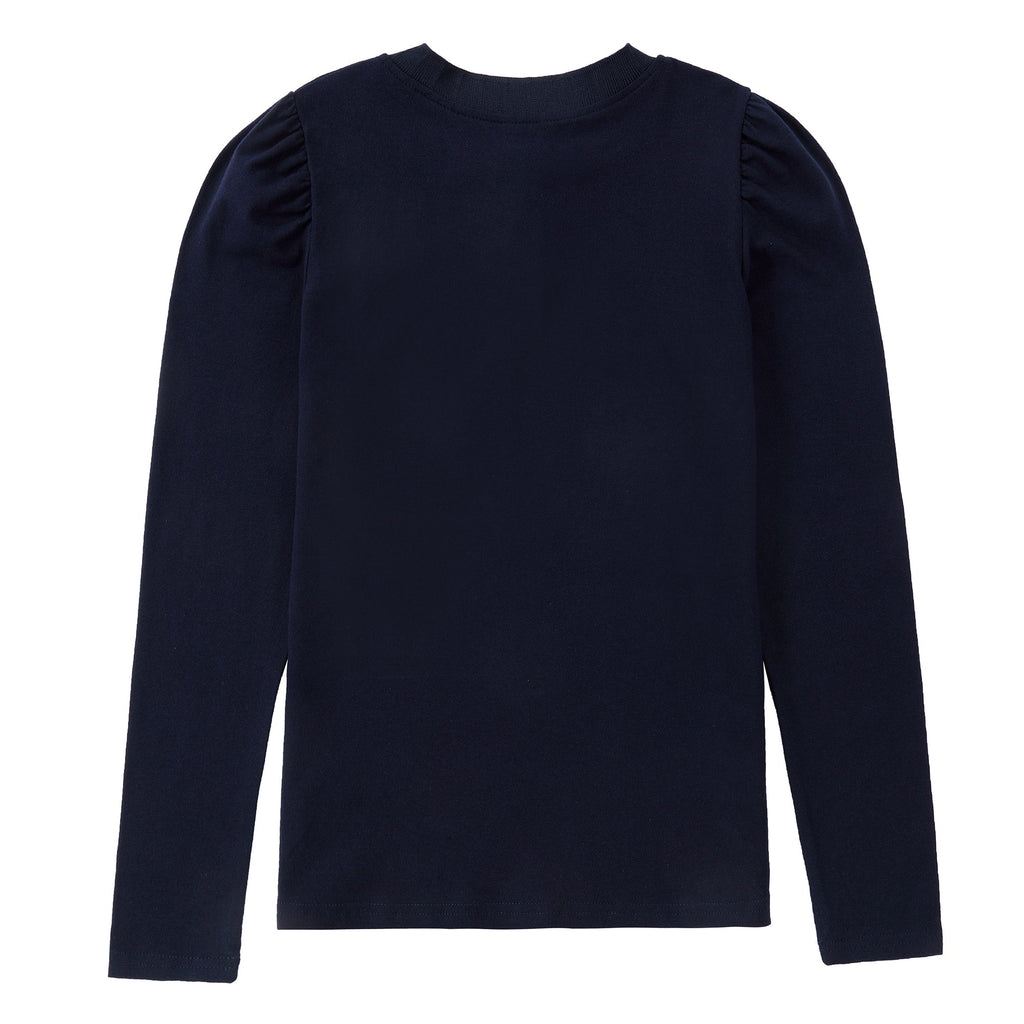 Navy Puff Sleeve Henley