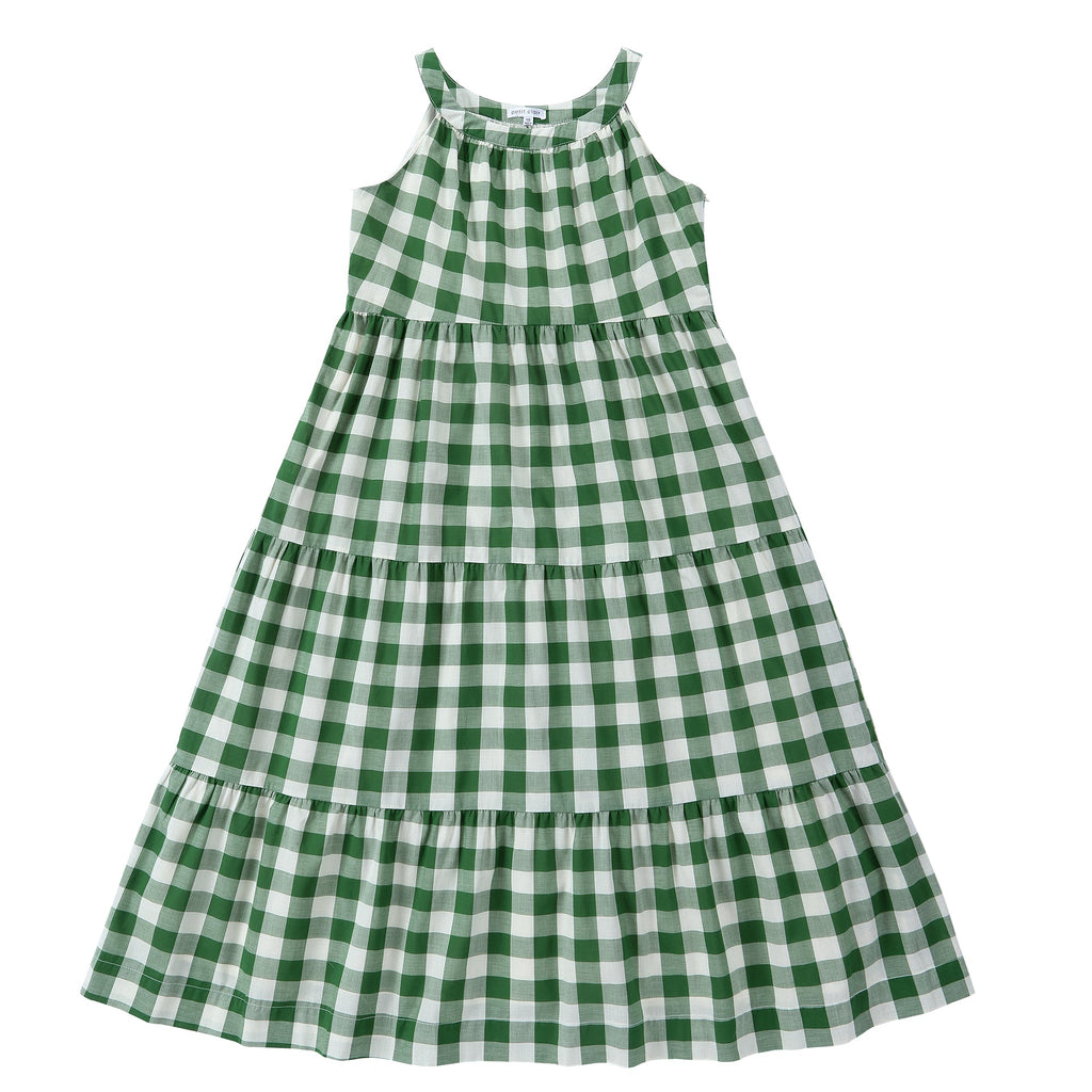 Gingham Tiered Midi Dress