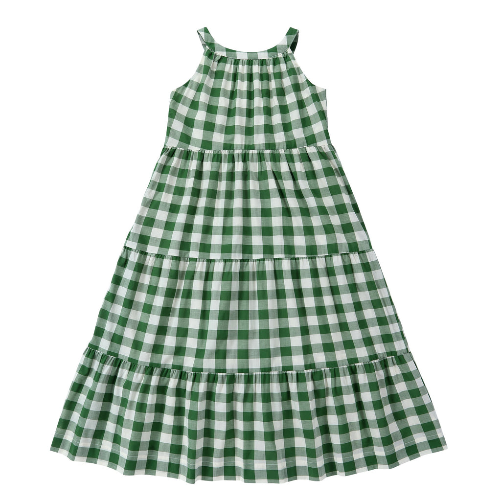 Gingham Tiered Midi Dress