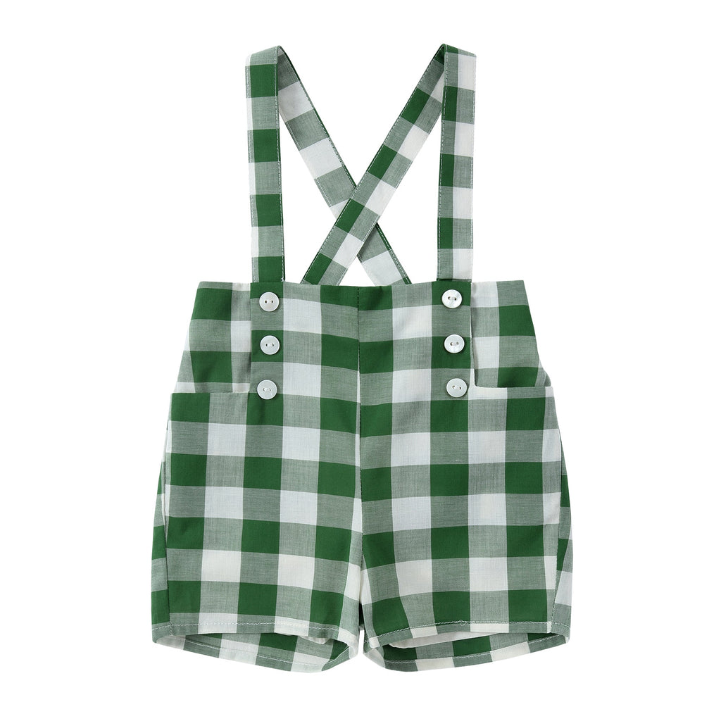 Gingham Suspender Shorts