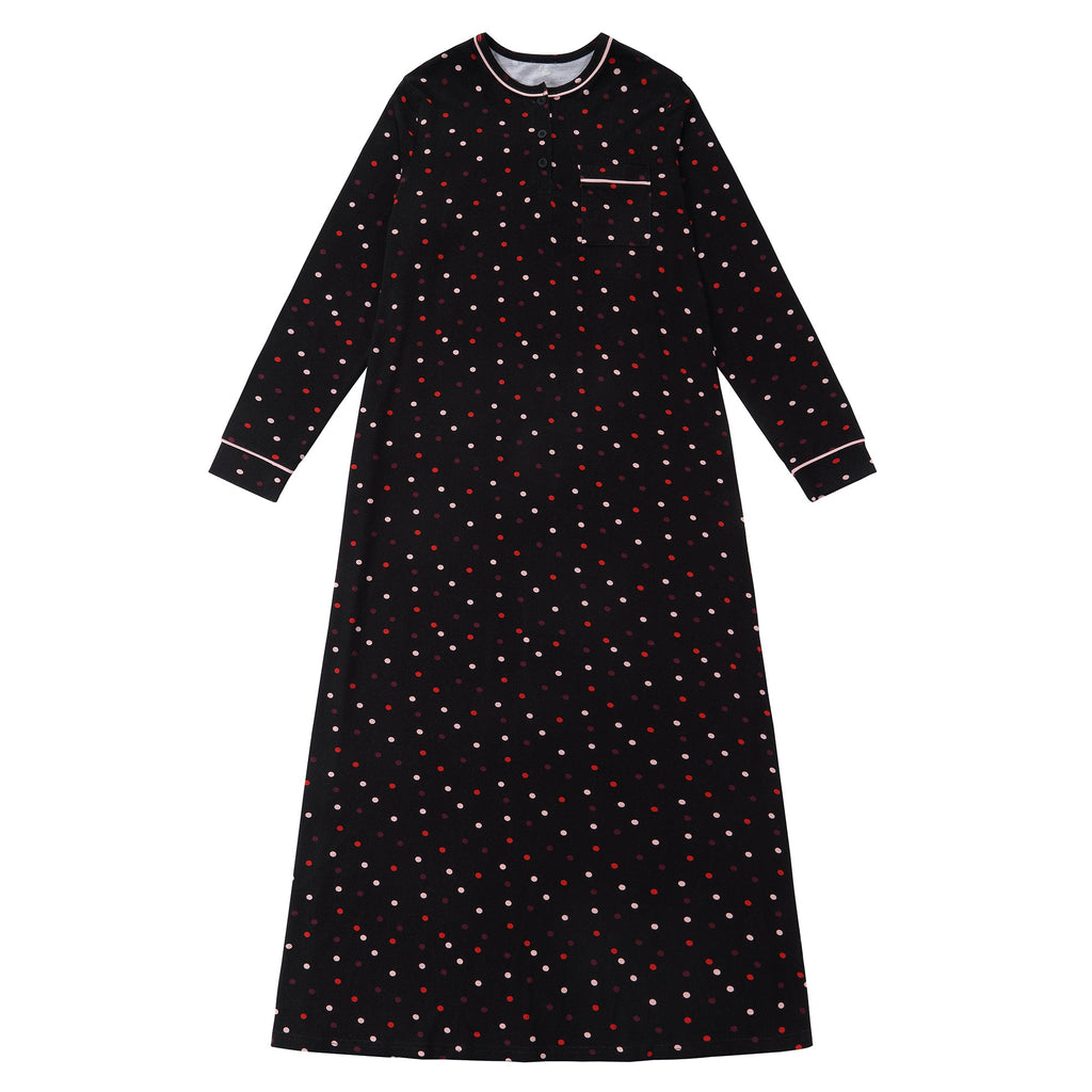 Black Colorful Polka Dot Nightgown