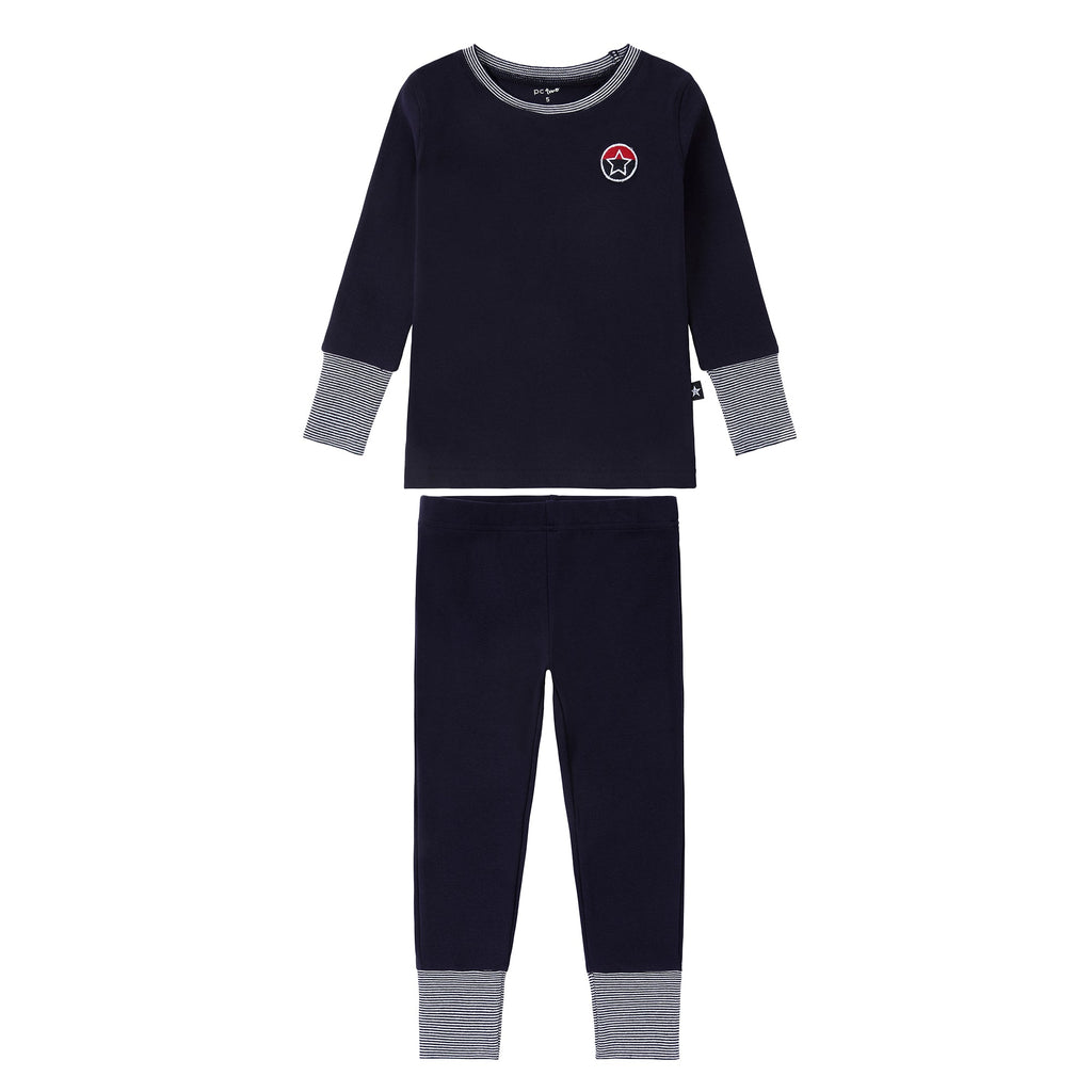 Navy Pajama With Striped Detail