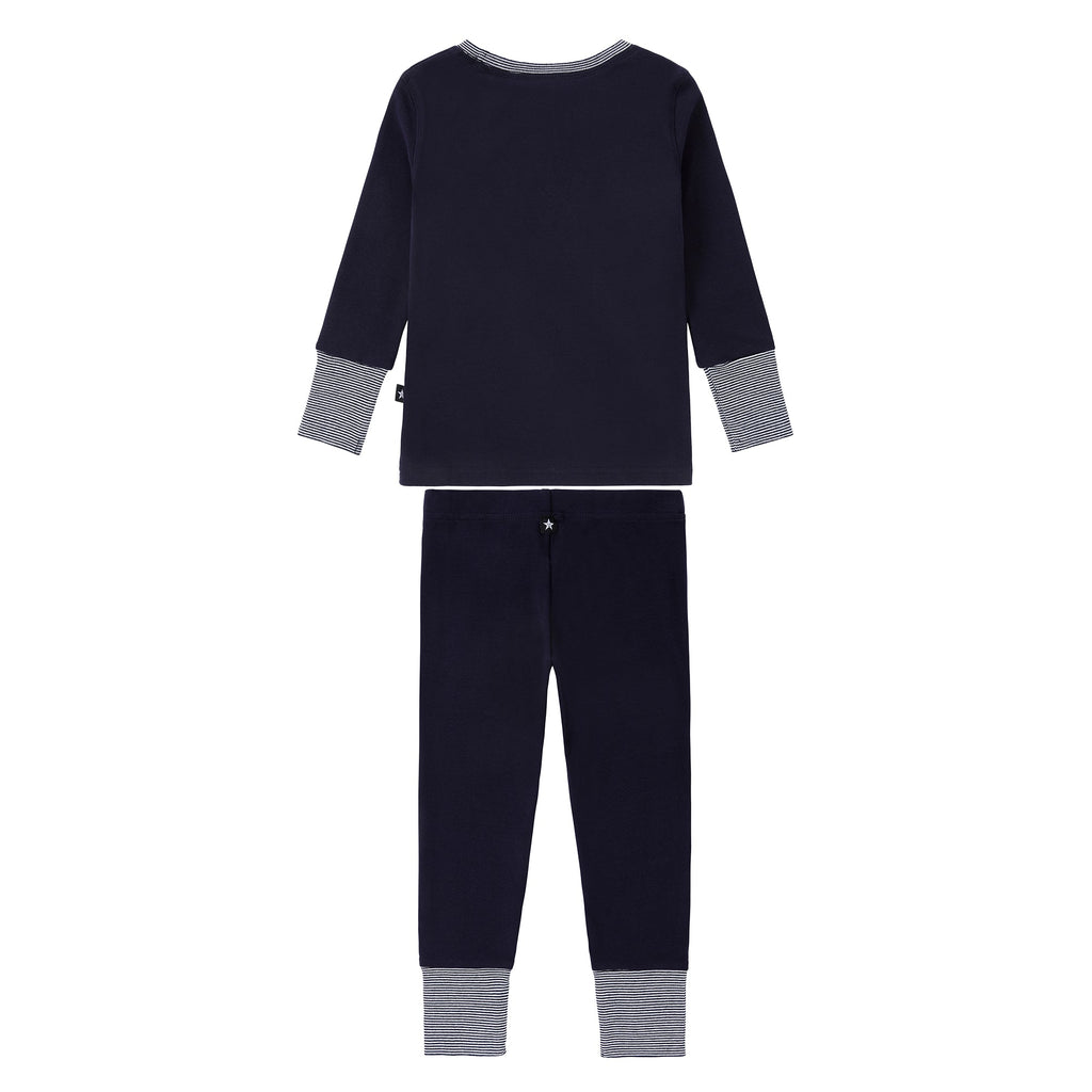 Navy Pajama With Striped Detail