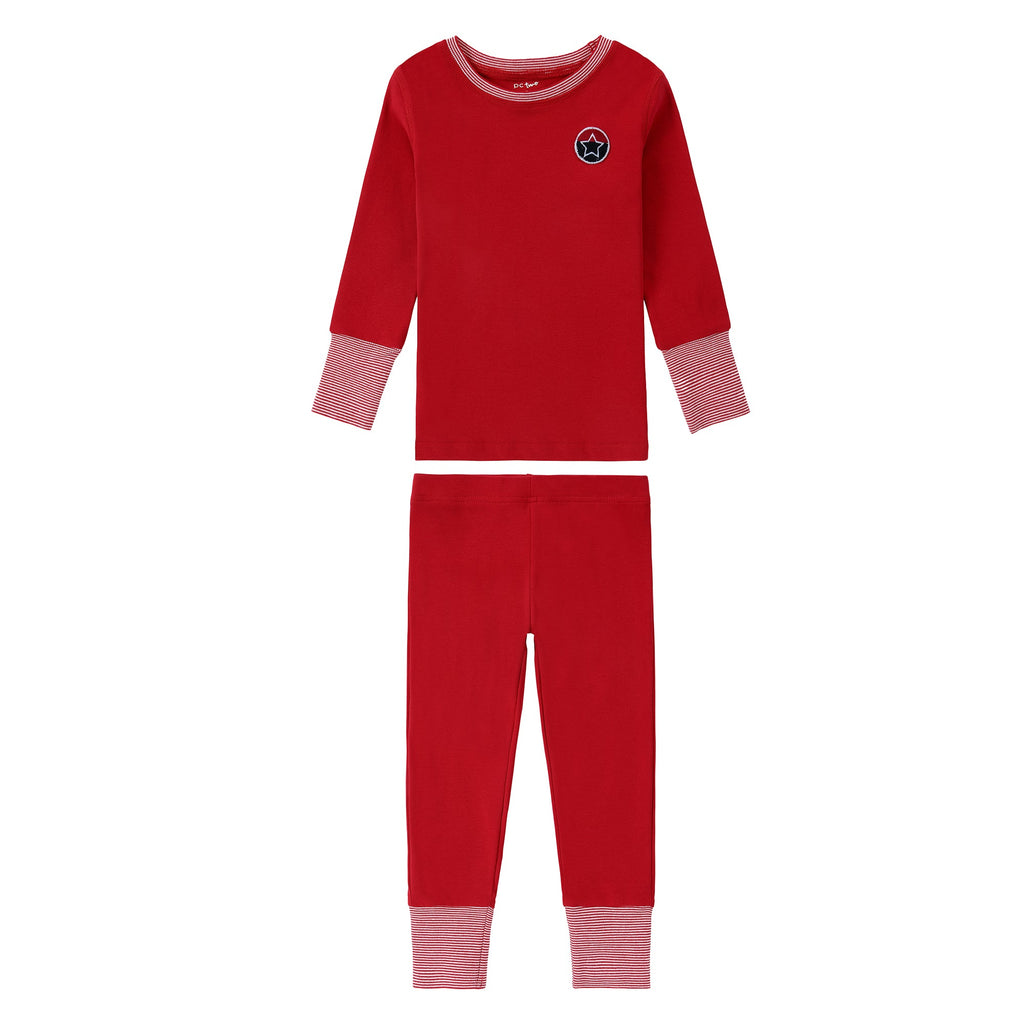 Red Pajama With Striped Detail