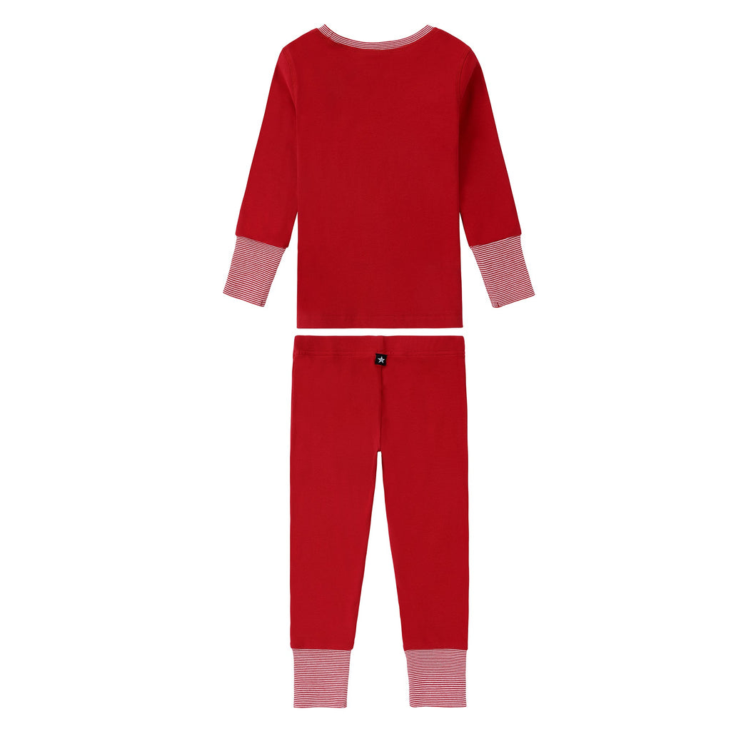 Red Pajama With Striped Detail