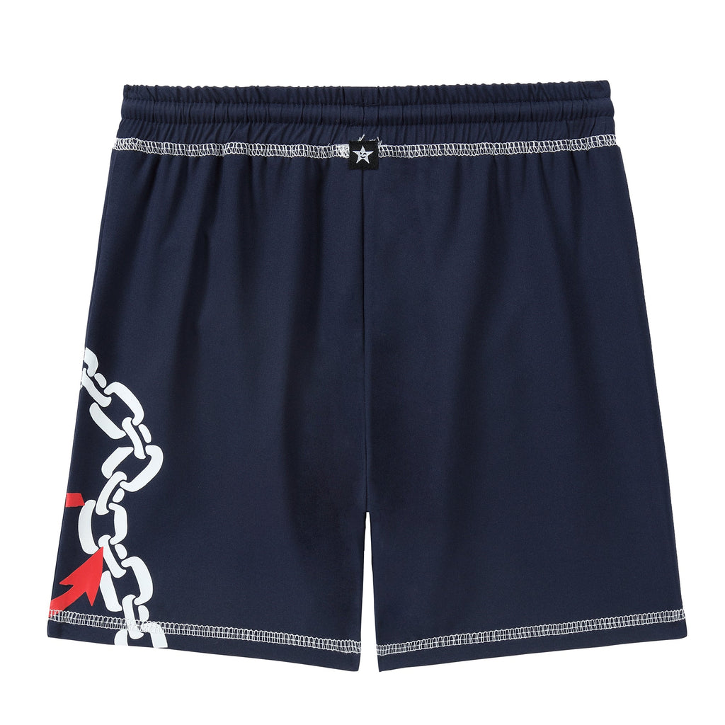 Navy Anchor Print Swim Trunk