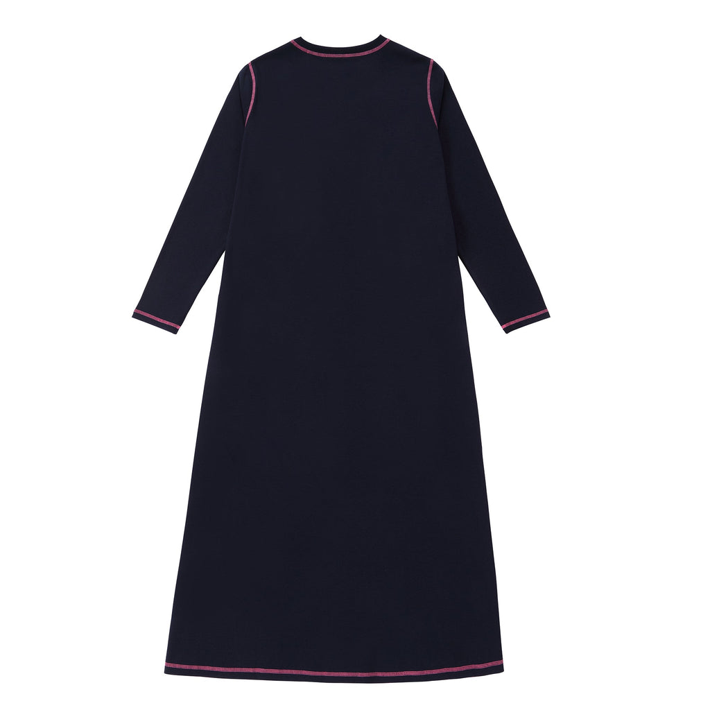 Navy Nightgown With Pink Accents