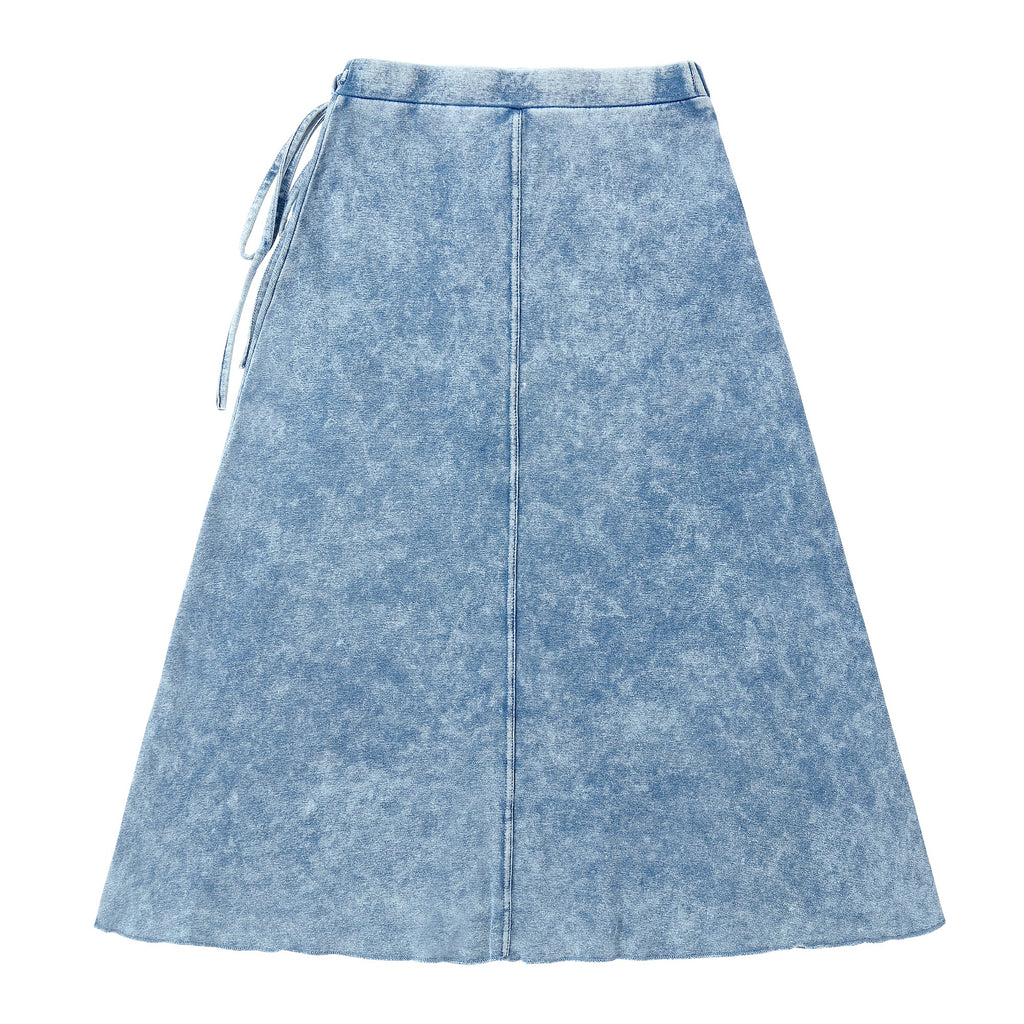 Light Blue Denim Wrap Skirt