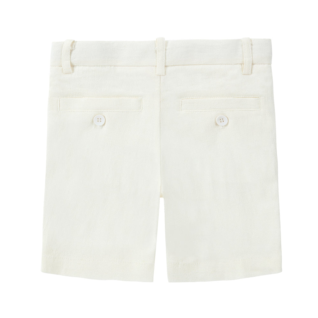 Cream Linen Dress Shorts