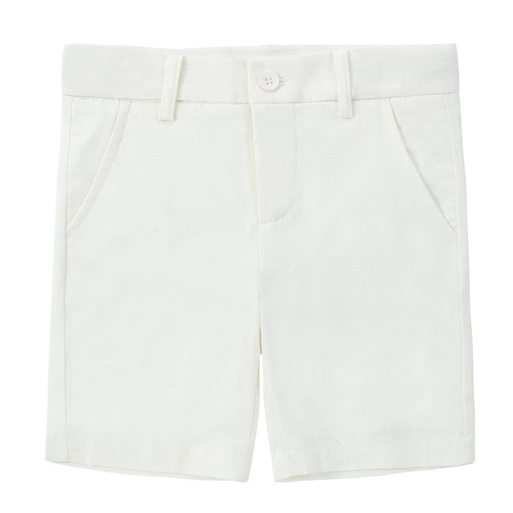 Ivory Linen Dress Shorts