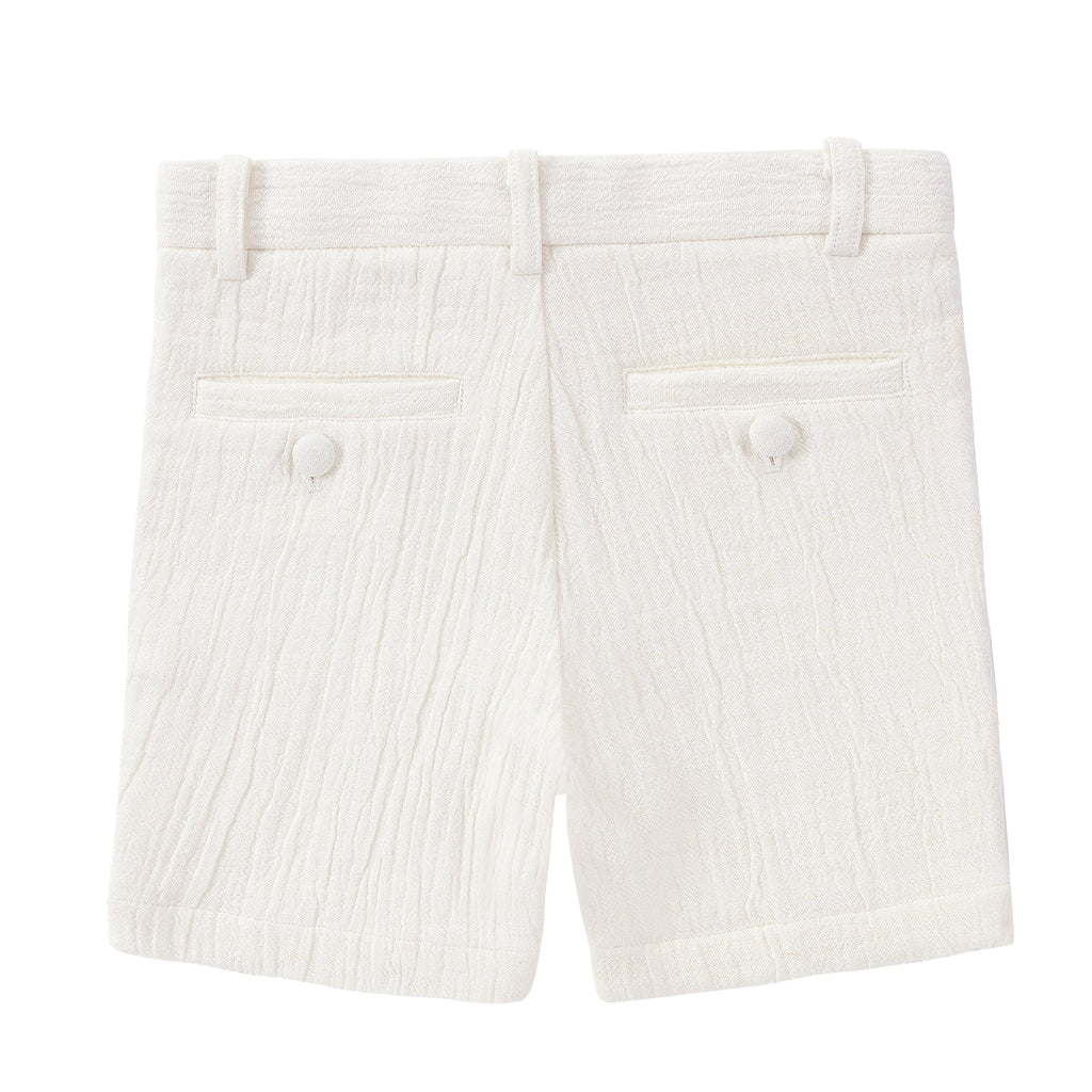 Cream Muslin Dress Shorts