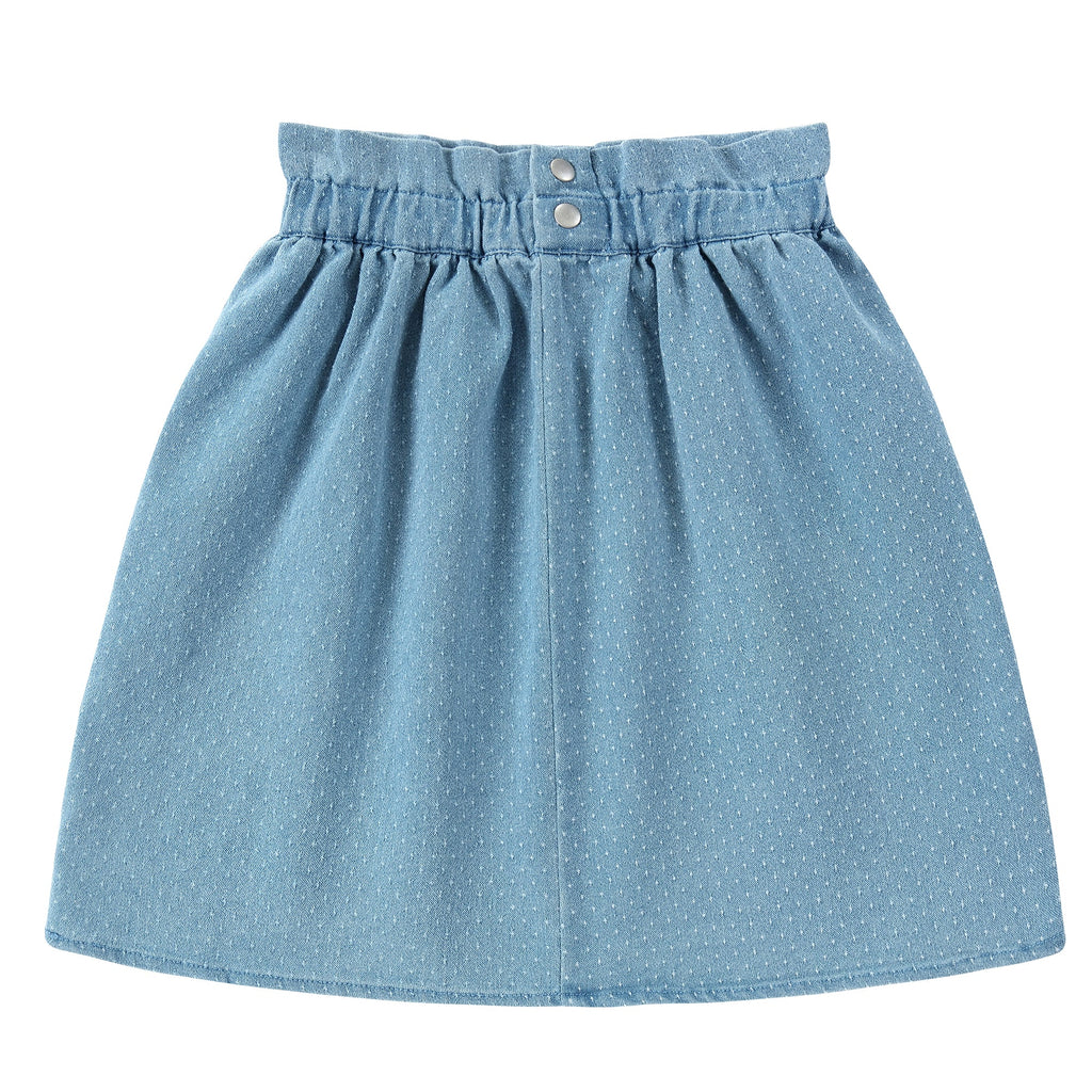 Light Blue Denim Dot Skirt