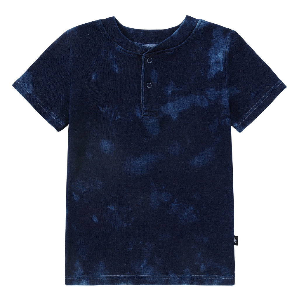 Dark Blue Tie Dye Henley