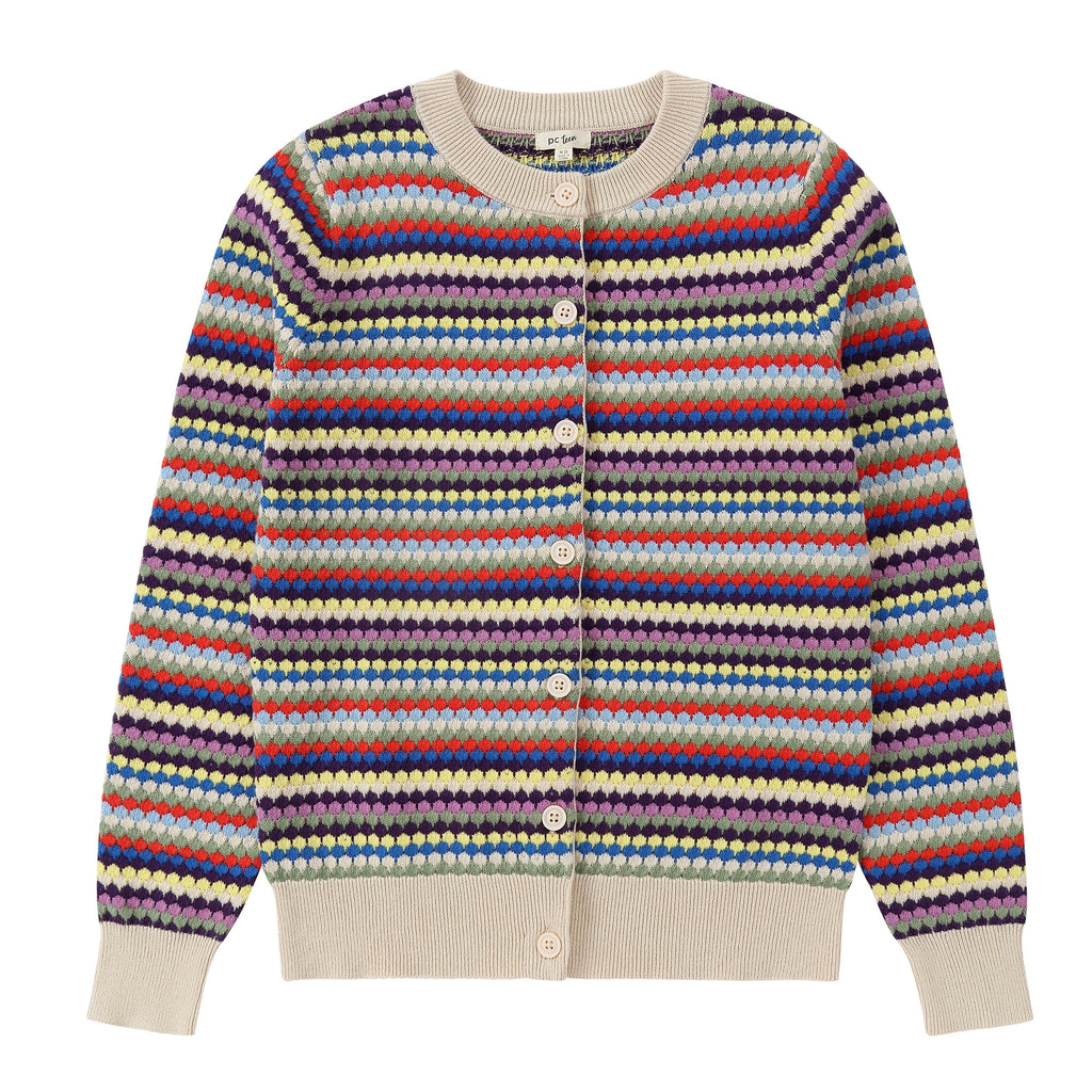 Colorful Stripe Knit Cardigan