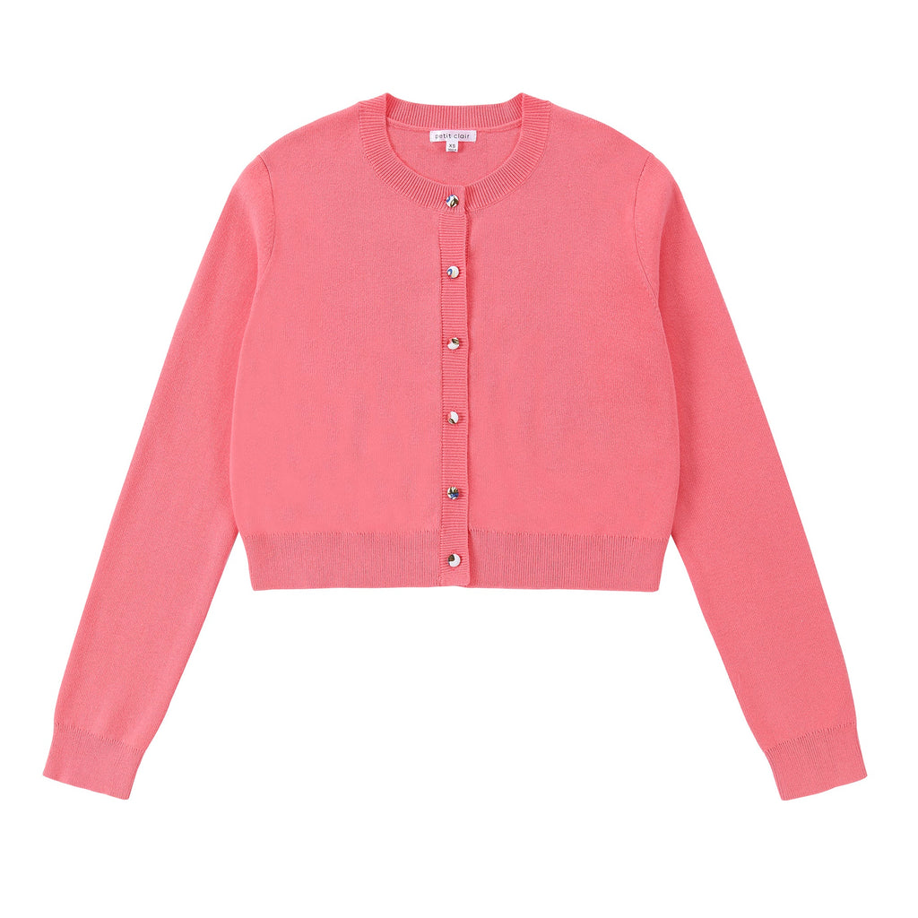 Pink Cropped Cardigan