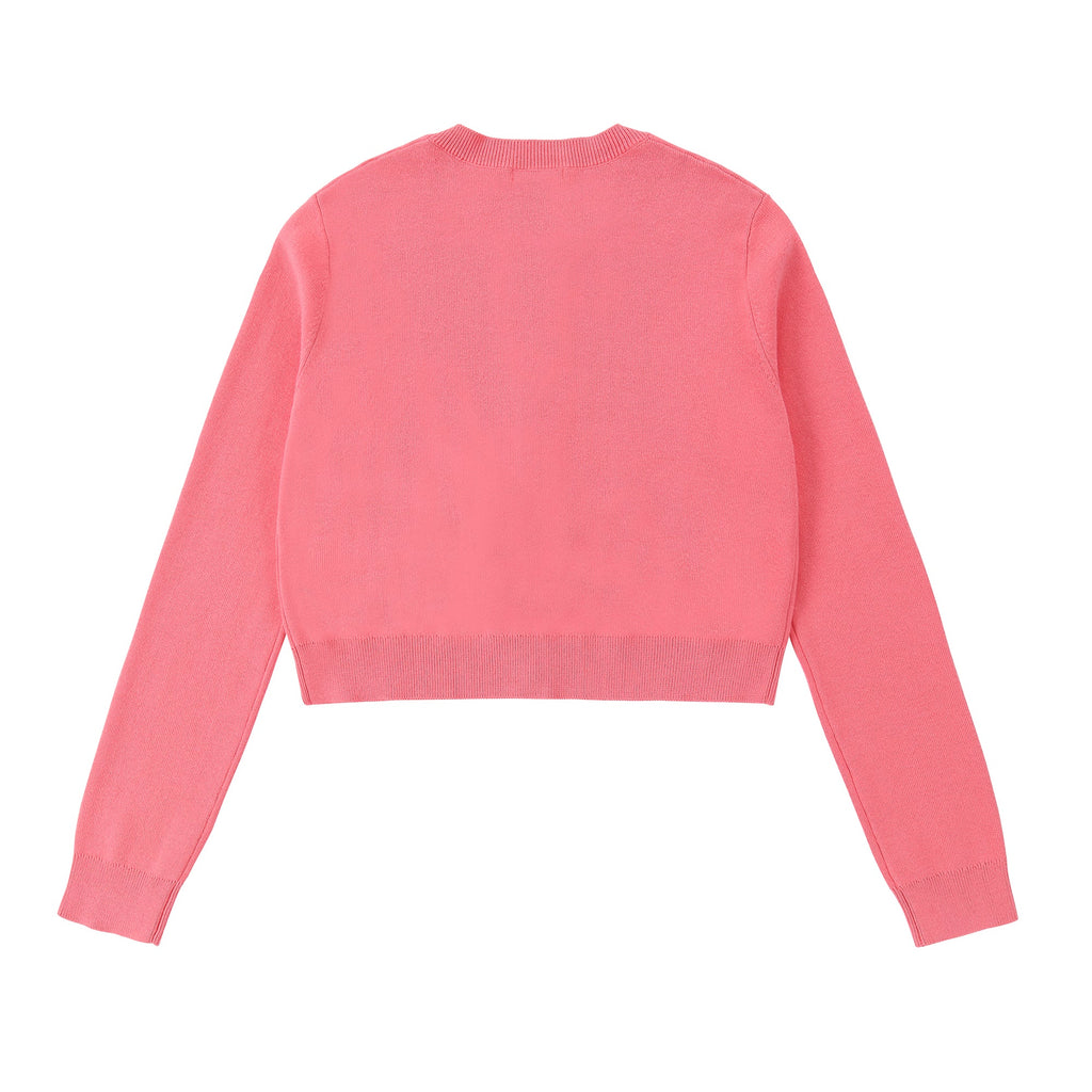 Pink Cropped Cardigan