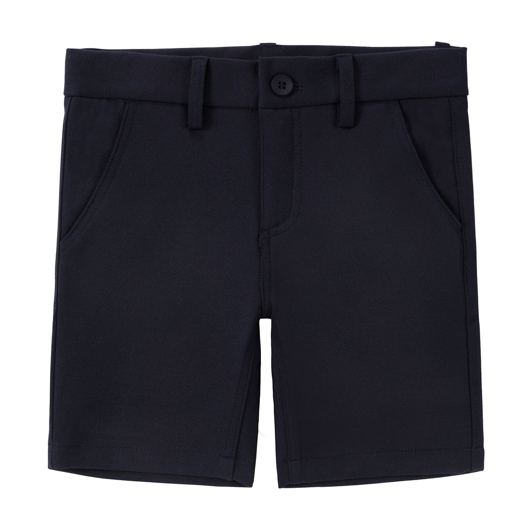 Navy Stretch Pique Shorts