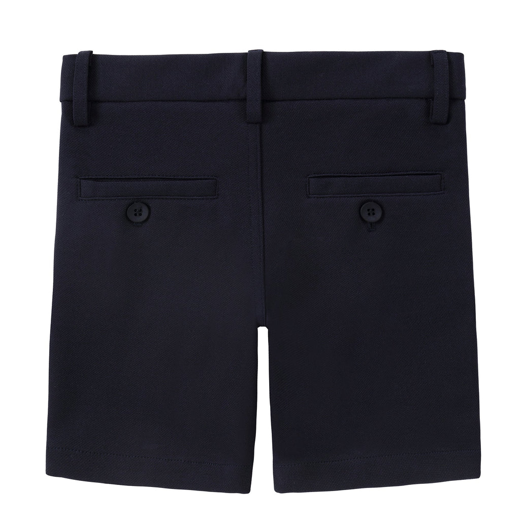 Navy Stretch Pique Shorts