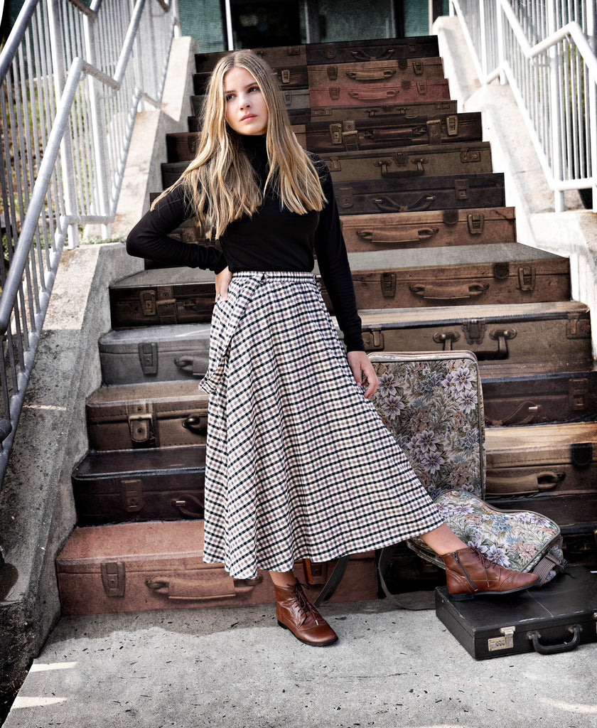 Vintage Plaid Maxi Skirt