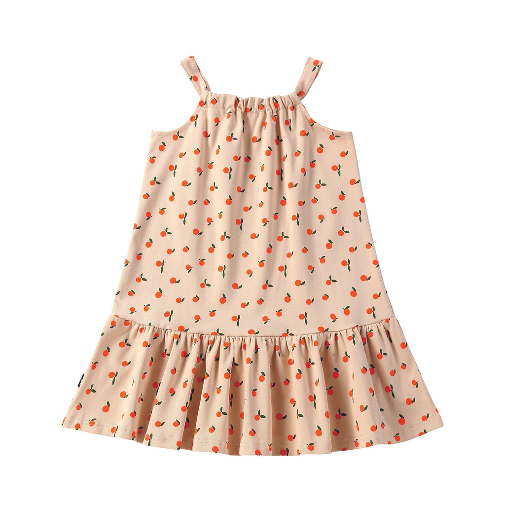 Light Tan Oranges Print Dress