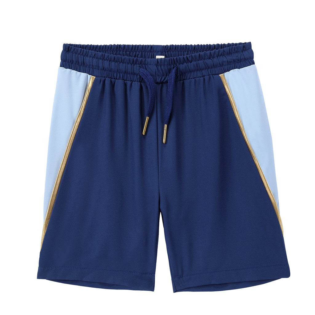 Blue Colorblock Shorts