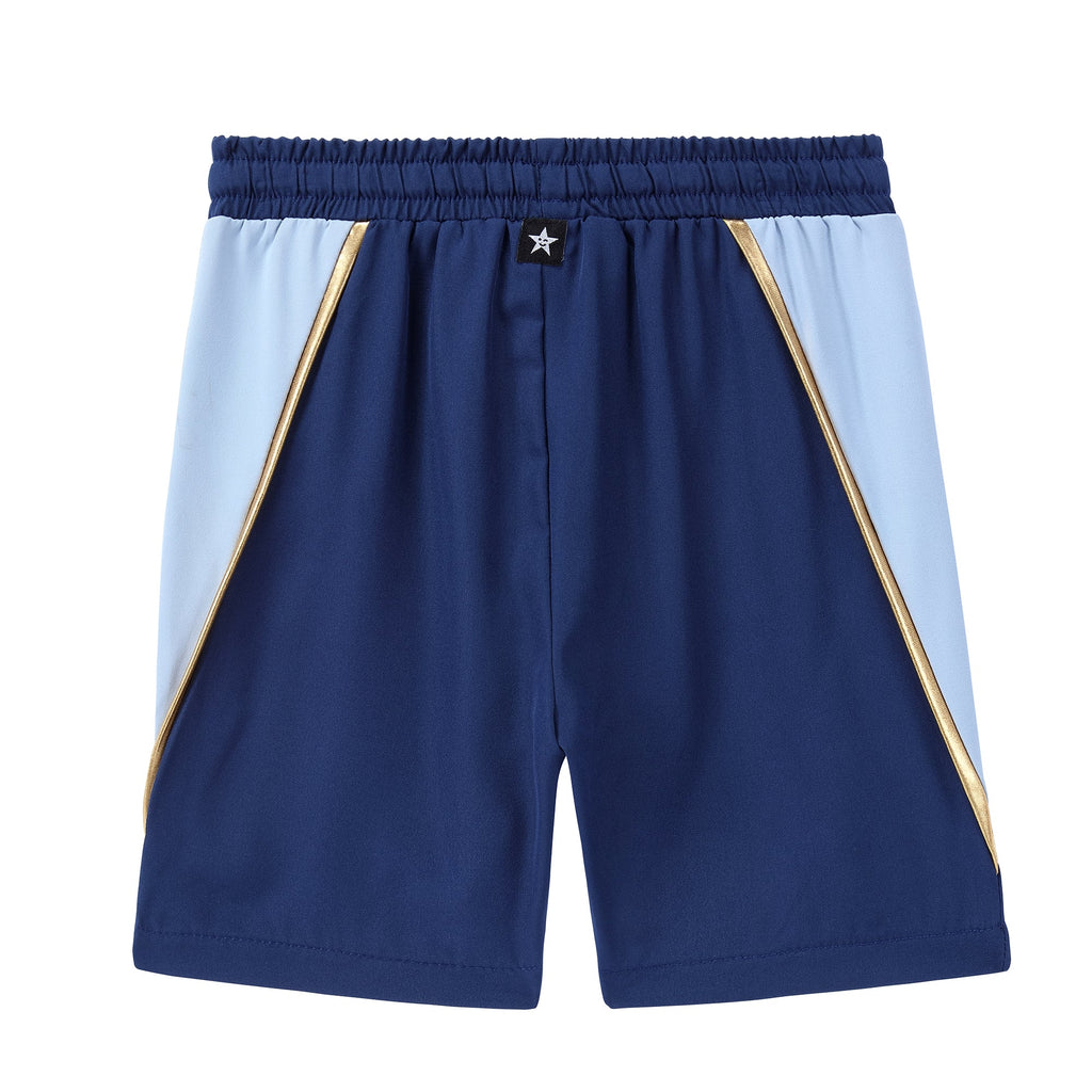 Blue Colorblock Shorts