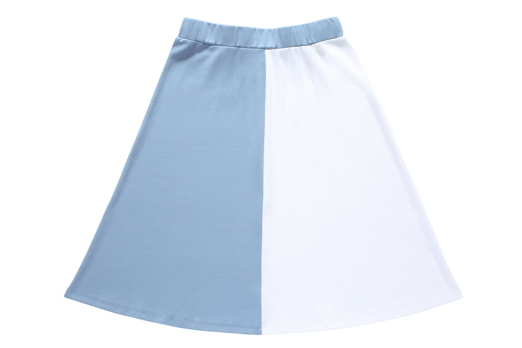 Girls' Light Teal and White A-line Skirt